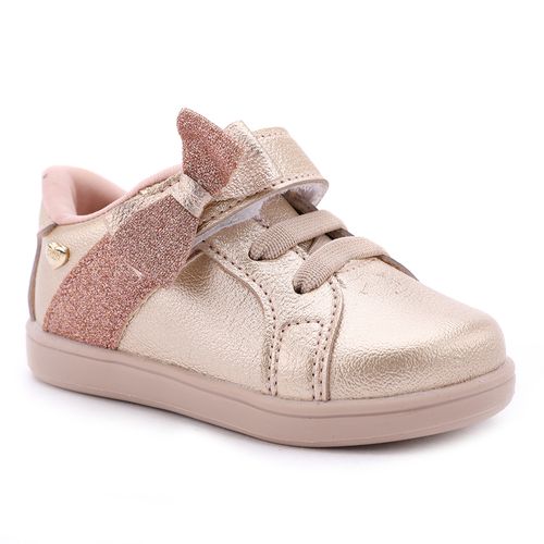 tenis klin bebe dourado
